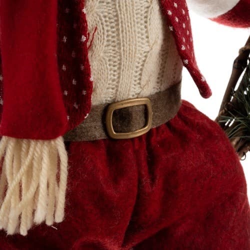 Julekrans med nisse, 36 cm, dørkrans, varm festlig dekorasjon til hjemmet
