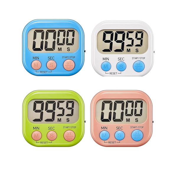 4-delad multifunktionell elektronisk timer, Learning Management Timer, lämplig för kök, studier, arbete