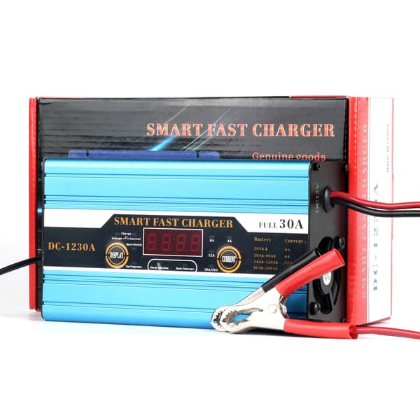 12V 30A blysyrebatterilader for bil og elbil med display, AU-plugg AU Plug DC-1230A