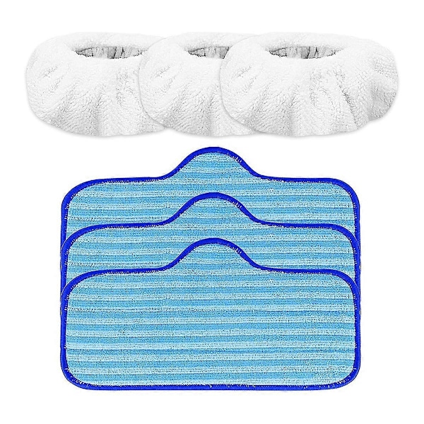 Gjenbrukbare mikrofiberkluter for Neat Steam Cleaner erstatningsmopp rengjøringskluter, gjenbrukbare kluter og små hetter Blue  White