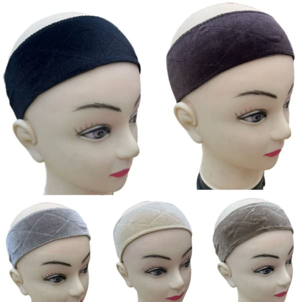 Halkfritt perukgreppband, beige, velour, justerbart, säker passform för peruker