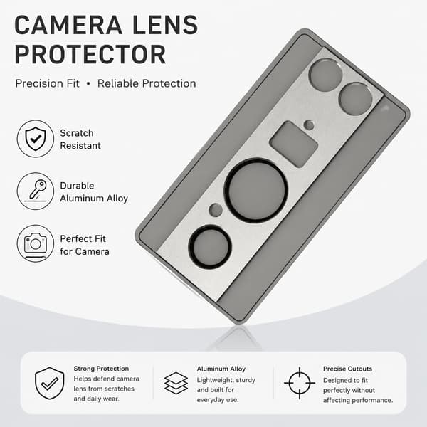 Kamerabeskytter til Google Pixel 8 Pro, sølv, HD Klar, stødsikker, aluminiumslegering Silver