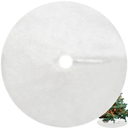 Juletreteppe 120 cm, Myk Lang Luv, Polyester, Gulvbeskytter for Gaver
