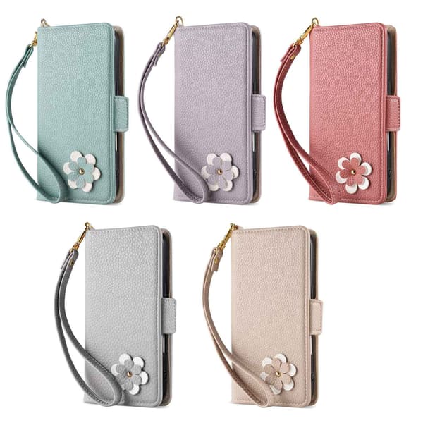 Folio Kortplånboksfodral kompatibelt med iPhone 17 Pro, iPhone 16 och iPhone 15-Dugt Light Gray For iPhone 11