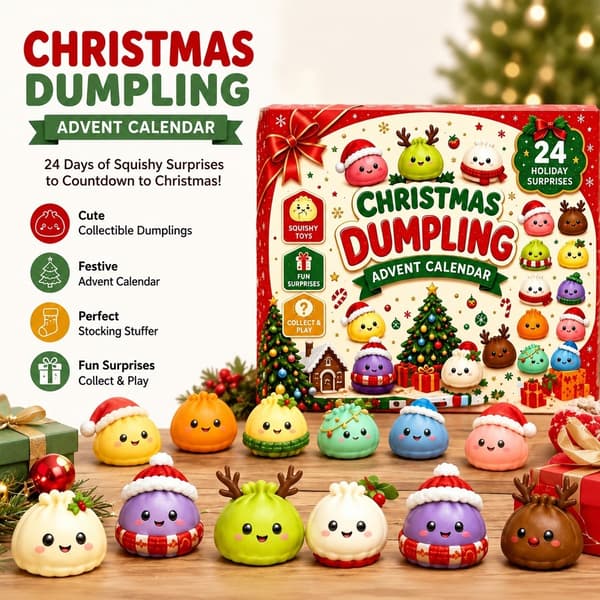Jule Squishy Adventskalender 2026, 24-dagers nedtelling, søt stressavlastende leke Style D