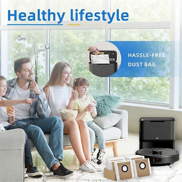 12 kpl pölypusseja L50 L60 -imurin itsetyhjentyvään telakkaan, malleille Home 1000, 8090 Ultra, 9090AI As Shown