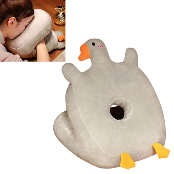 Nap Skrivbord Sovkudde Minska stress Multi Plysch Nap Face Kudde för Office Grey
