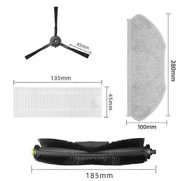 Til 360 Robotstøvsuger X100 S10 MAX Udskiftning Reservedele Tilbehør As Shown