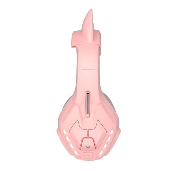 PS4 Kablet Headset, Kablet Gaming Headset med Støjreducerende Mikrofon, LED Trådløst Bluetooth Headset (Pink)