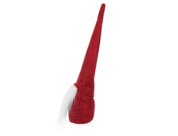 Stående Tomte Nissepynt, Rød/Hvit, 30cm, Filt & Plast, Jul