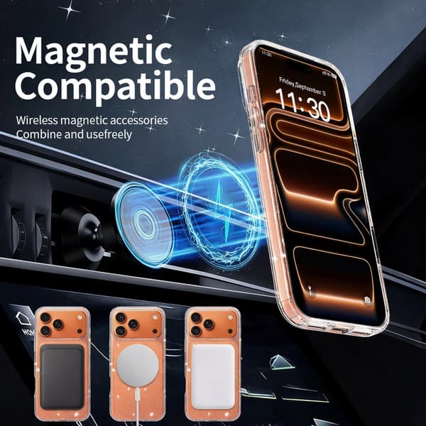 Magnetisk telefondeksel kompatibelt med iPhone 16, iPhone 17 Pro og iPhone 15 Pro Max-Dugt Pink For iPhone 11
