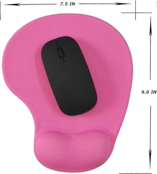 Musematte for datamaskin, kontormusematte, blanke musematter, ultratynn liten musematte med håndleddsstøtte, rosa