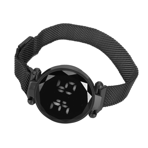 Kvinnor LED- watch LED-pekskärm Stor skärm Slitstark legering Modedesign Digital LED- watch för tjej kvinnor Vuxen Svart