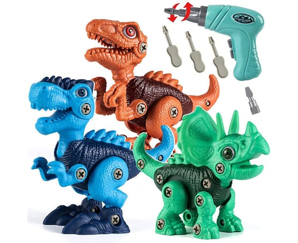 1 set säkert dinosaurie-byggset i plast