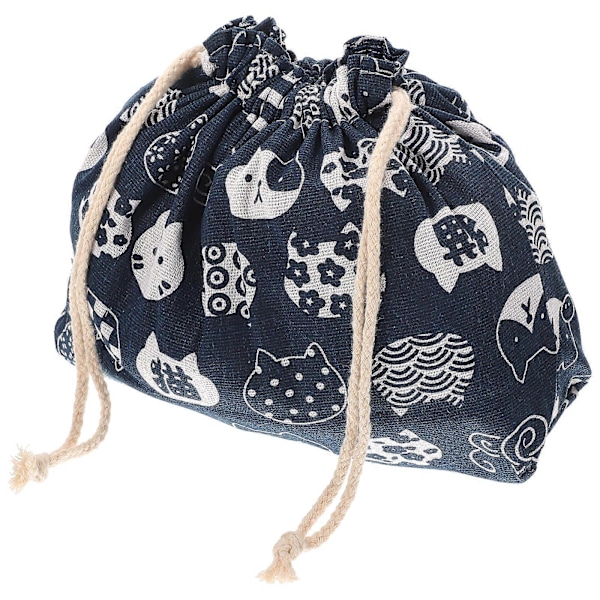 Lunsjpose med snøring, bærbar lunsjpose, gjenbrukbar Bento-boks pose, matboks pose 27X19CM