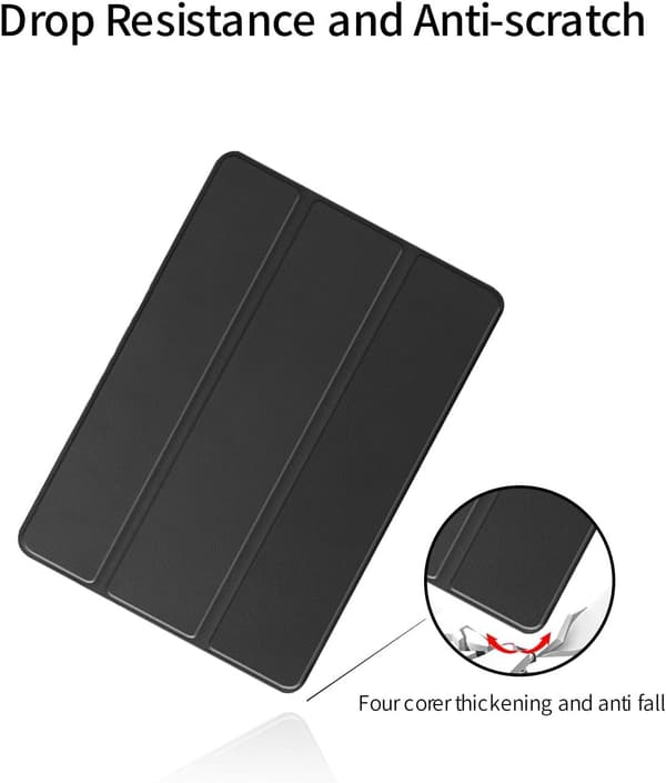 Tri-Fold Tabletcover til Xiaomi Redmi Pad 2 Pro 12.1\", Premium PU, Fuld Beskyttelse, Sort