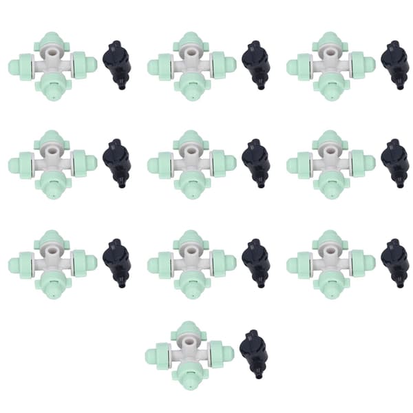 10 Set Cross Misting Spray Nozzle med 4/7mm Led Micro Irrigation Head för Gårdar Trädgårdssprinklers
