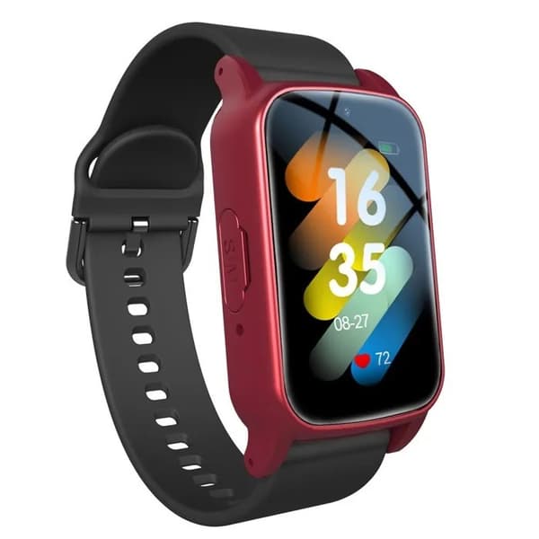 Seniori GPS-älykello, paikannin, SOS-puhelu, lapsiseuranta, punainen