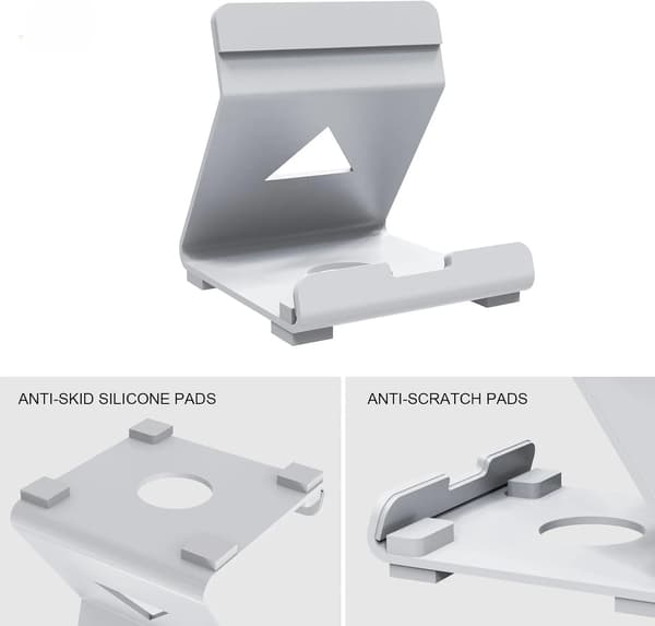 Hvit Multifunksjonell Nettbrettstativ og Spillkonsollholder for PS Portal, Steam Deck, ROG, Switch – Slitesterkt Jern med Antiskli-puter