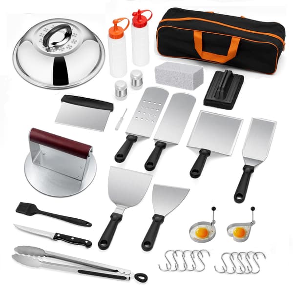 BBQ-værktøjssæt til udendørs campinggrill og Teppanyaki-madlavning, 32 dele 32pc Set