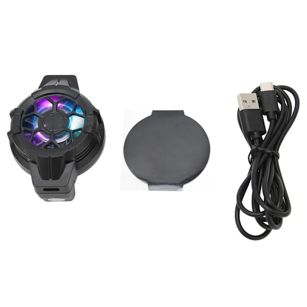 P10 Mobiltelefon Halvleder Kjøler RGB Uttrekkbar Bakklips Kjøleribbe for Live Streaming Vlogging Mobil Gaming Svart