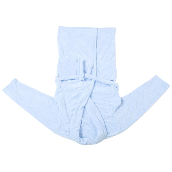 Badrock Korall Sammet Tjock Mjuk Vattenabsorberande Varm Bältesdesign Par Badrock för Hem Hotell Blå