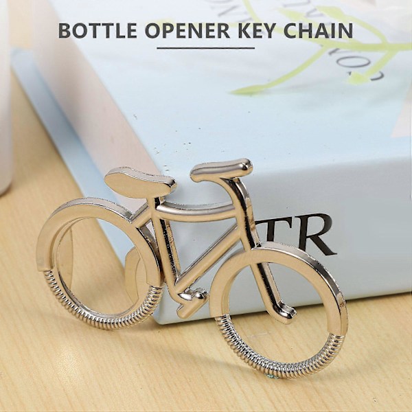 20 st/parti Metall Ölflasköppnare Söta Cykel Nyckelringar för Flasköppnare Gåva för Cykling Silver