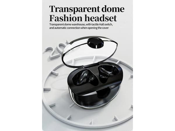 Trådløse Bluetooth-øretelefoner, lang standbytid, vanntette, hvite white