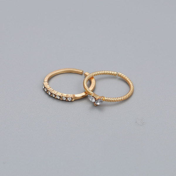 Trendy Chic Hjerte Rhinestone Åben Knoring model6537401