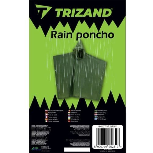 Grön PVC Regnponcho, Unisex Vattentät Regnjacka, Lättvikts Utomhus Regnjacka