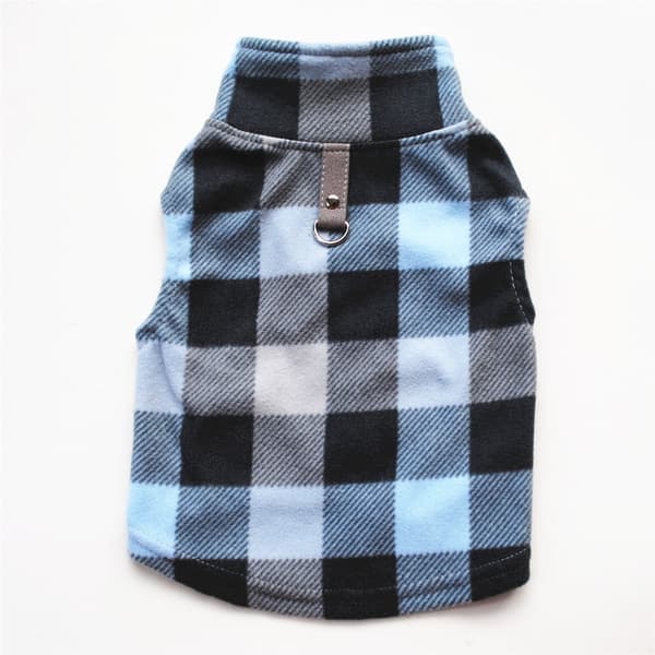 Hundfleece-tröja, polarfleece-husdjurskläder med dragspänne, höst vinter, 27 färger Blue / Gray M 45g (8)