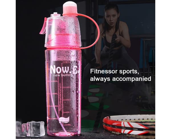 400ml/600ml Utomhussport Gym Portable Creative Spray Dricksvatten Flaskgrön