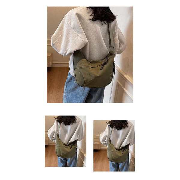 Crescent Väska Crossbody Väska Sling Väskor Plånböcker för Kvinnor Män Trendiga Slouchy Dumpling Väskor Halvmåneformad Axelväska brun Black