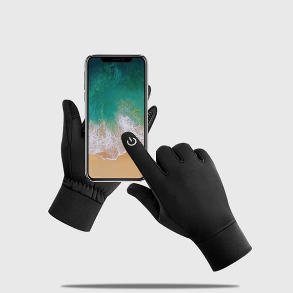 Touchscreen-handsker med fleecefor, vandafvisende, sort, XL