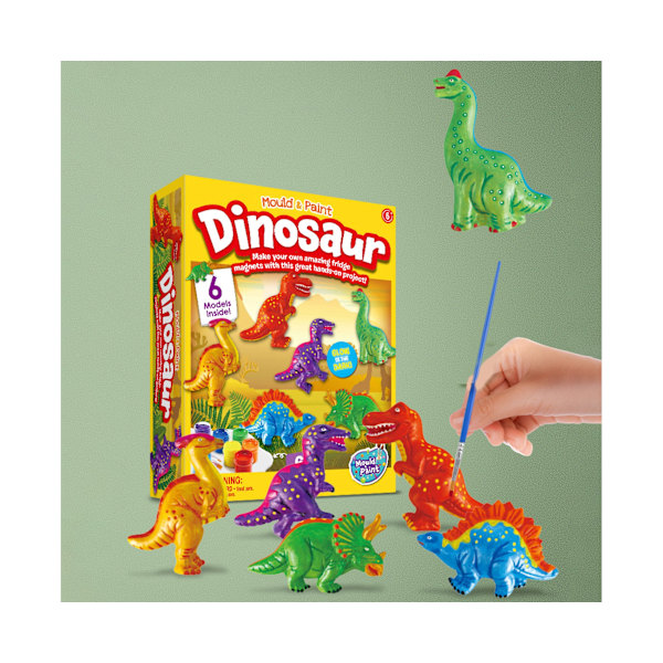 Graffiti handmålad förälder-barn interaktion pedagogisk dinosaurie mönster gipsmålning mögel för skolan