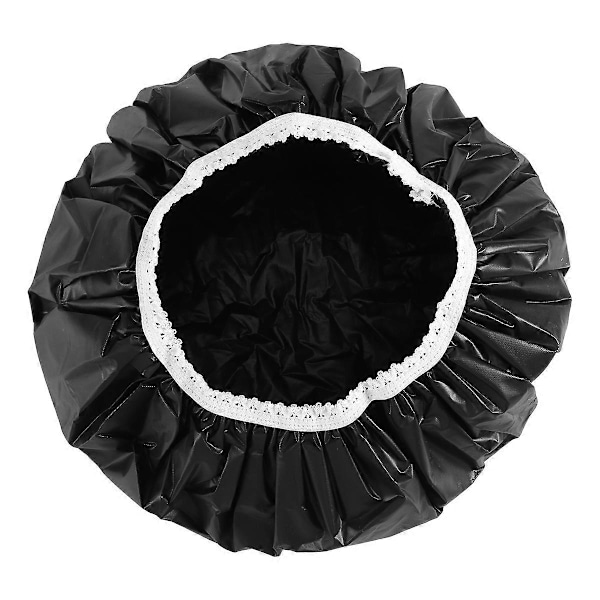 1 stk. Vanntett dusjhette for husholdningsbruk, svømmedusjhette (svart) Black
