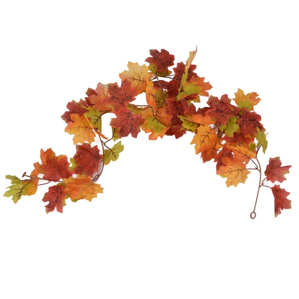 Kunstig lønnebladkrans, høstdekor til Thanksgiving Halloween, dobbel lønneranke, A01