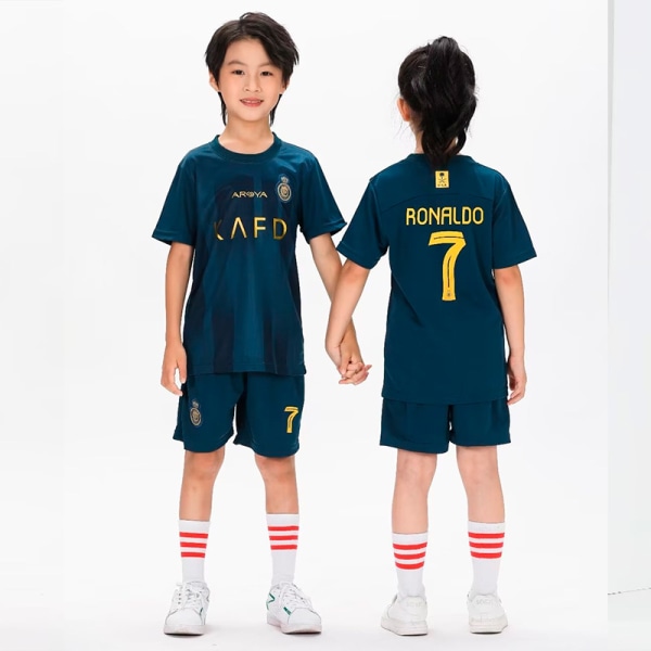 24 Riyadh Victory Mörkgrön No. 7-C Ronaldo Fotbollsdräkt Barn Baby Barnkläder Tröja Herr och Dam 14（90-95cm）