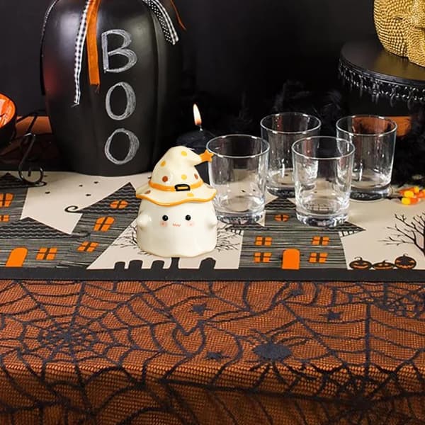 Halloween Spökmugg, Gul Keramik 350ml Läskig Kopp