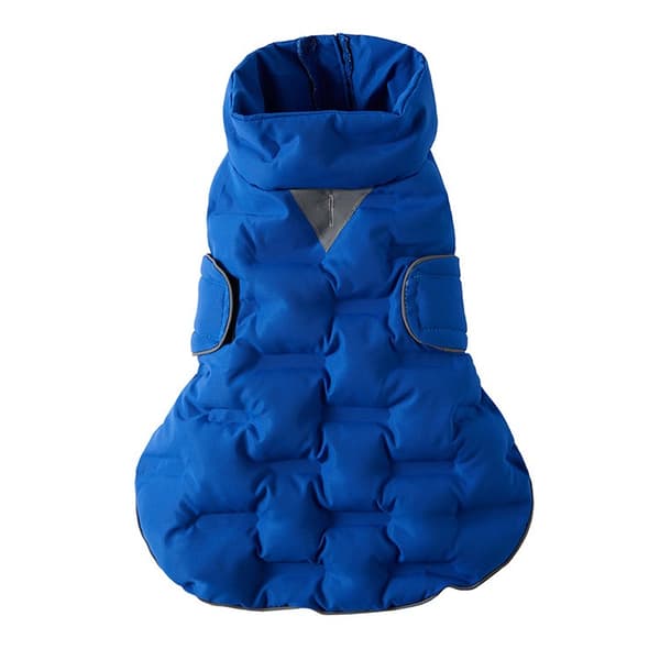 Vinterhundjacka, varm dunjacka för medelstora till stora hundar, köldtät vindtät, polyester Blue S-Dz312