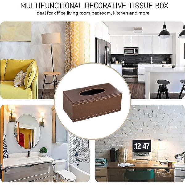 Tissuebox i läder PU tissuebox för hemmet bilen tissuebox för hotell