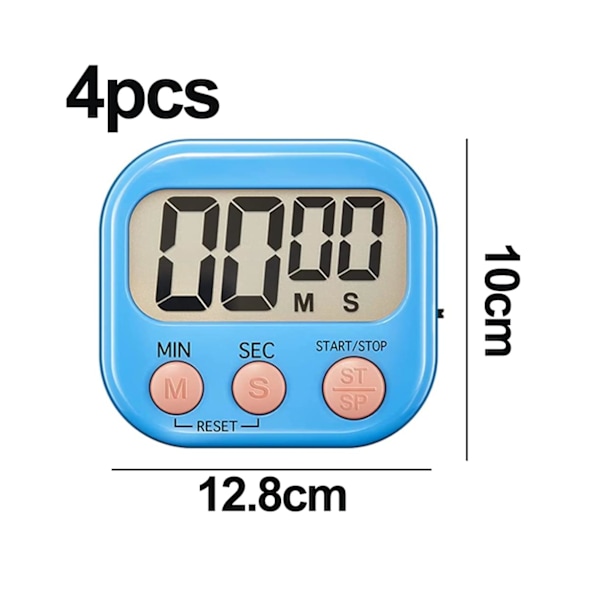 4-delad multifunktionell elektronisk timer, Learning Management Timer, lämplig för kök, studier, arbete