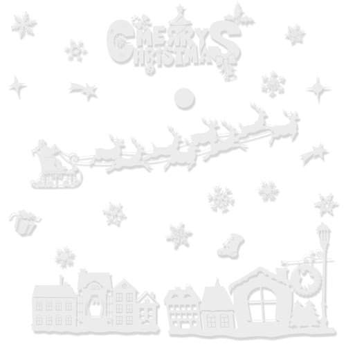 Julevindusklistremerker, PVC Festlig Dekor, 66 cm, Avtakbar Statisk Klebing