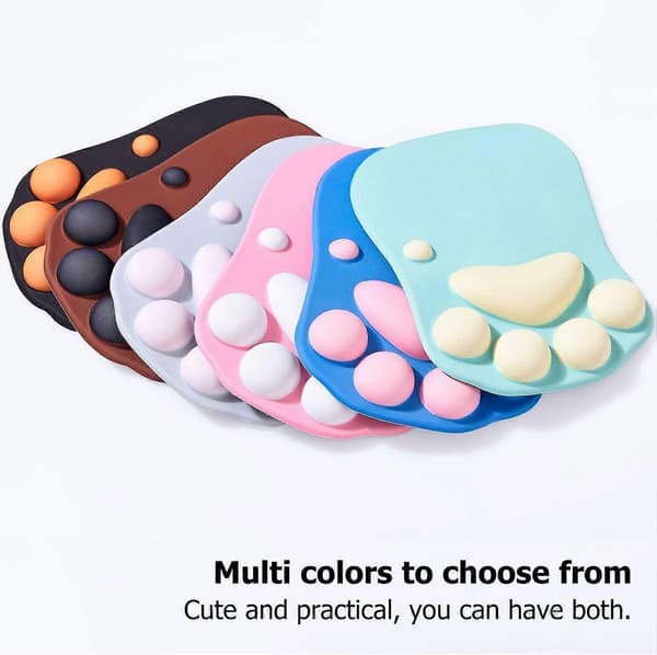 Musematte med kattepote, Ergonomisk musematte, Musematte med håndleddsstøtte, Silikon gel musematte, Søt musematte, Kawaii musematte