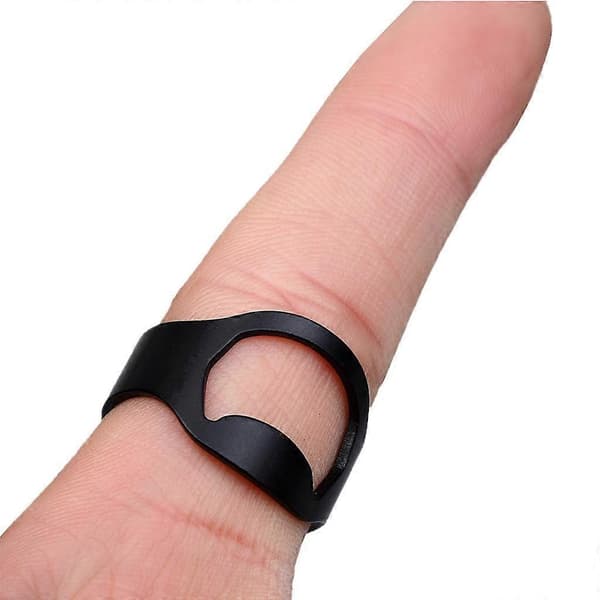 7xMen Rustfrit Stål Alsidig Øl Bar Flaskeåbner Ring Cykel Ring Sort