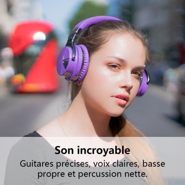 Cowin E7 Lilla Bluetooth hodetelefoner - Trådløst hodebånd - God lydopplevelse
