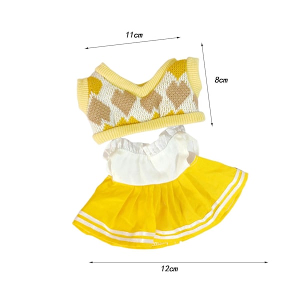 2x 20cm Dockkläder Set Bekväma Mjuka för Flickor Dockor Hänge Docka Dockor Rosa röd Yellow For 20cm Dolls