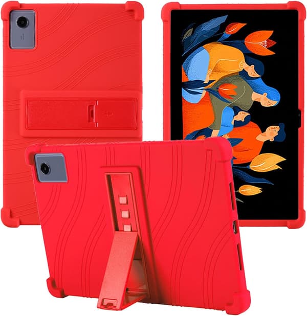 Silikonfodral för surfplatta kompatibelt med Lenovo Idea Tab Plus 12.1\", stödfot, stötsäkert, barn