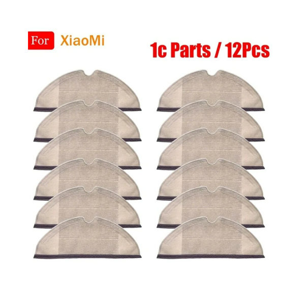 12 stk. til Xiaomi Mijia 1C 1T Stytj01Zhm robotstøvsuger moppeklude dele moppeklude tør våd moppe rengøringsklud