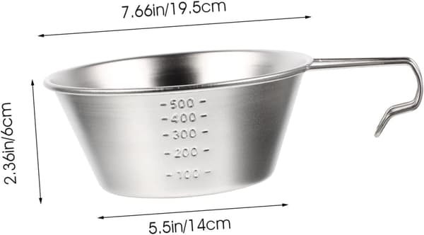 Camping skålsæt i rustfrit stål, 3-delt køkken- og grilltilbehør til udendørs aktiviteter - 600 ml